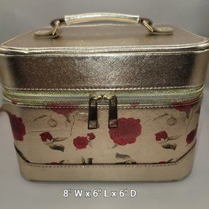 GOLD ROSES COLORED Cosmetics TRAVELING TRAIN CASE